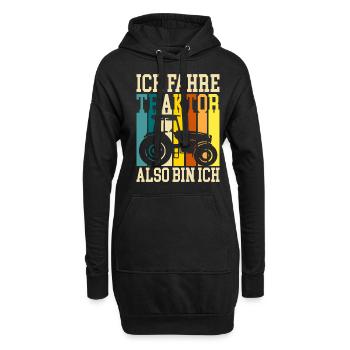 Landwirt Traktorfahrer - Hoodie-Kleid - Schwarz - Vorne