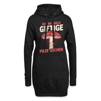 Pilz Pilze Pilzjäger Pilzsammler - Hoodie-Kleid - Schwarz - Vorne
