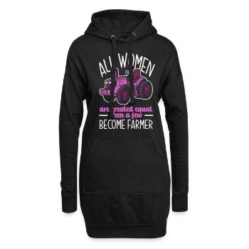Lustiges Bauer Bauernhof Landwirt Geschenk - Hoodie-Kleid - Schwarz - Vorne