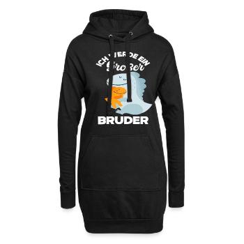 Ich Werde Großer Bruder Dinosaurier Geschenkidee - Hoodie-Kleid - Schwarz - Vorne