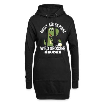 Prinz Wird Großer Bruder Dinosaurier Geschenk - Hoodie-Kleid - Schwarz - Vorne