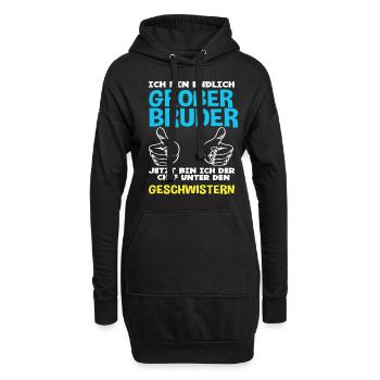 Ich Bin Endlich Großer Bruder Geschenk Sohn - Hoodie-Kleid - Schwarz - Vorne