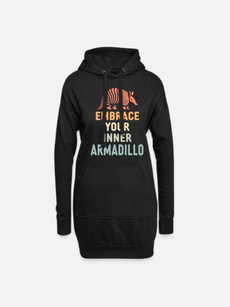Armadillo Chlamyphoridae Enthusiast Exclusive - Hoodie Dress - black