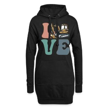 Baggerführer Schwermaschinenführer Bauwesen - Hoodie-Kleid - Schwarz - Vorne