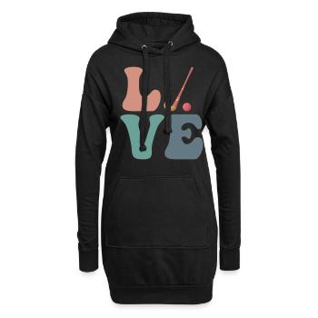 Joueur de hockey sur gazon de rue - Sweat-shirt à capuche long Femme - noir - Devant