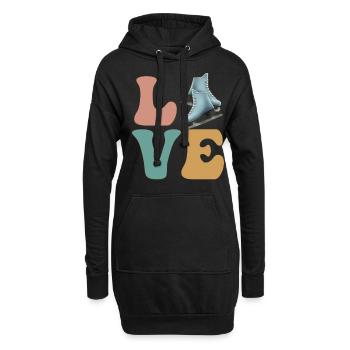 Patinage artistique Patinage sur glace Patineur sur glace - Sweat-shirt à capuche long Femme - noir - Devant