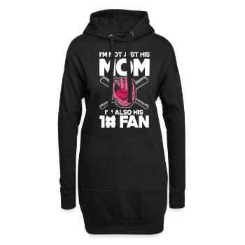 Lustiger Baseball - Hoodie-Kleid - Schwarz - Vorne