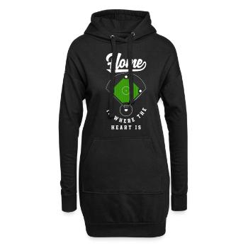 Lustiger Baseball - Hoodie-Kleid - Schwarz - Vorne