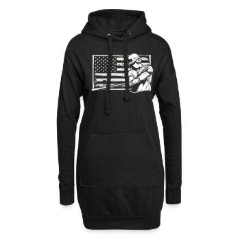 Lustiger Baseball - Hoodie-Kleid - Schwarz - Vorne
