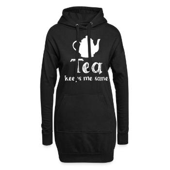 Théière Tasse à thé Sachet de thé - Sweat-shirt à capuche long Femme - noir - Devant