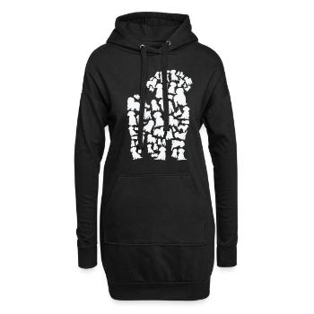 Pudel Hund Mama Pudel Papa - Hoodie-Kleid - Schwarz - Vorne