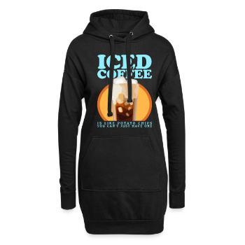 Eiskaffee Kaffeeliebhaber Iced Coffee Geschenk - Hoodie-Kleid - Schwarz - Vorne