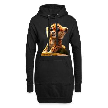 Lunettes de soleil guépard Chats guépard Mignon guépard - Sweat-shirt à capuche long Femme - noir - Devant