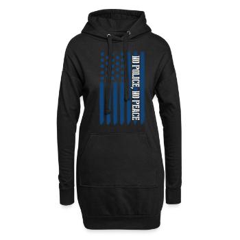 Officier de police USA drapeau patriotisme - Sweat-shirt à capuche long Femme - noir - Devant