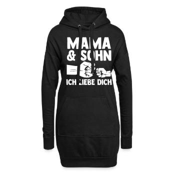 Mutter Muttertag Mama und Sohn - Hoodie-Kleid - Schwarz - Vorne