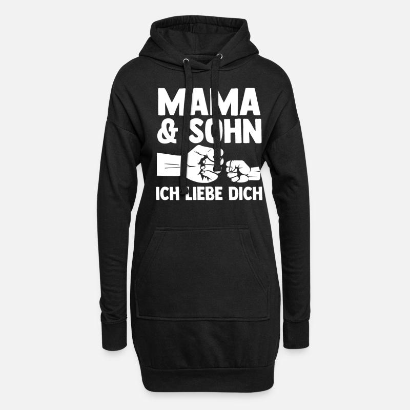 Mutter Muttertag Mama und Sohn - Hoodie-Kleid - Schwarz