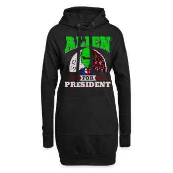 Alien, UFO, UAP, Space, Weltraum Flugobjekt - Hoodie-Kleid - Schwarz - Vorne