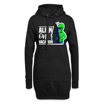 Alien, UFO, UAP, Space, Weltraum Flugobjekt - Hoodie-Kleid - Schwarz - Vorne