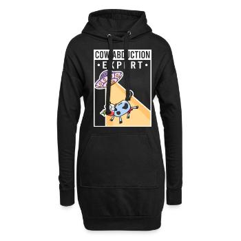 Alien, UFO, UAP, Space, Weltraum Flugobjekt - Hoodie-Kleid - Schwarz - Vorne
