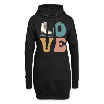 Patinage sur glace Patinage sur glace Patinage artistique - Sweat-shirt à capuche long Femme - noir - Devant