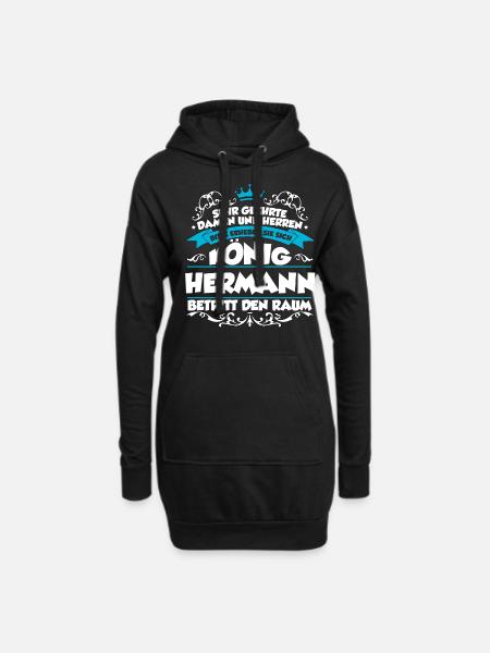 Hermann Name Design - Hoodie-Kleid - Schwarz