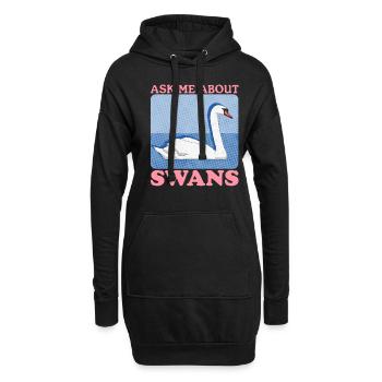 Cygnes cygnes cygnes amant de cygne cadeau - Sweat-shirt à capuche long Femme - noir - Devant