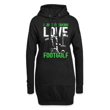 Footgolf Fußballgolf Footgolfer Spieler Geschenk - Hoodie-Kleid - Schwarz - Vorne
