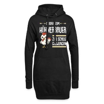 Huhn Hühner Kind von Hühnerbauer - Hoodie-Kleid - Schwarz - Vorne