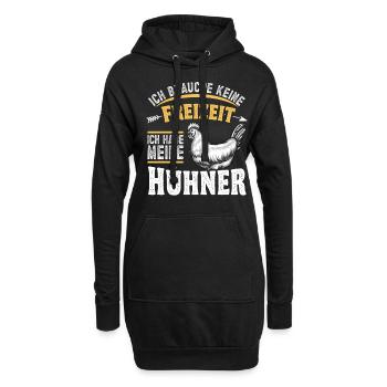 Hühnerbauer Huhn lustige Hühner Geschenke - Hoodie-Kleid - Schwarz - Vorne