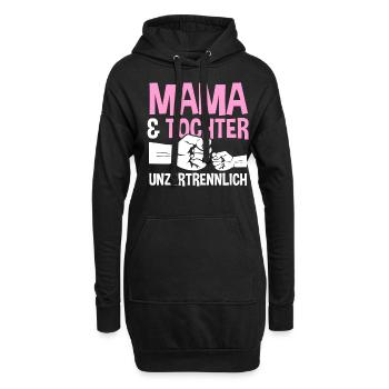 Mutter Muttertag Mama und Tochter - Hoodie-Kleid - Schwarz - Vorne