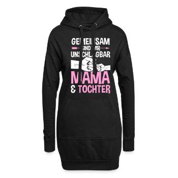 Mutter Muttertag Mama und Tochter - Hoodie-Kleid - Schwarz - Vorne