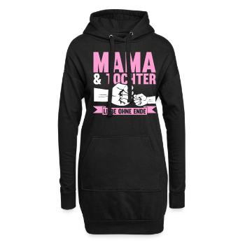 Mutter Muttertag Mama und Tochter - Hoodie-Kleid - Schwarz - Vorne
