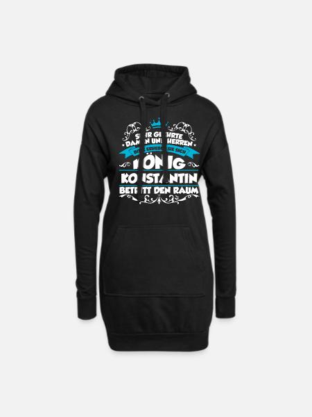 Konstantin Name Design - Hoodie-Kleid - Schwarz