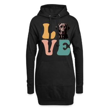 Labrador Retriever amoureux des chiens - Sweat-shirt à capuche long Femme - noir - Devant