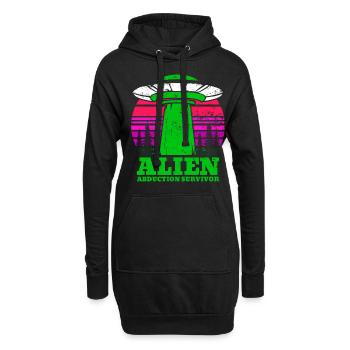 Alien, UFO, UAP, Space, Weltraum Flugobjekt - Hoodie-Kleid - Schwarz - Vorne