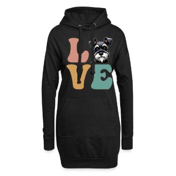 Zwergschnauzer Hundeliebhaber - Hoodie-Kleid - Schwarz - Vorne