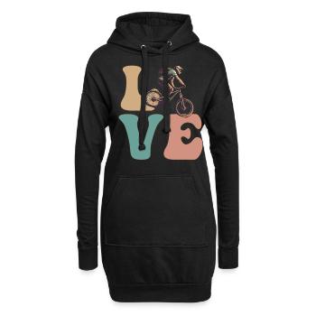 Mountainbiking MTB Biker - Hoodie-Kleid - Schwarz - Vorne