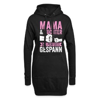 Mutter Muttertag Mama und Tochter - Hoodie-Kleid - Schwarz - Vorne