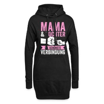 Mutter Muttertag Mama und Tochter - Hoodie-Kleid - Schwarz - Vorne