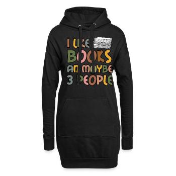 Reading Book Read Books Bookworm - Hoodie-Kleid - Schwarz - Vorne