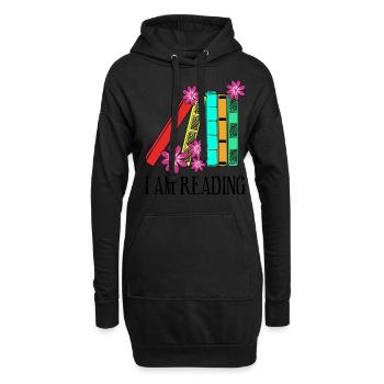 Reading Books Book Bookworm Read - Hoodie-Kleid - Schwarz - Vorne