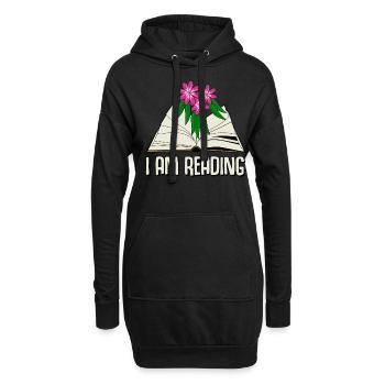Reading Books Book Bookworm - Hoodie-Kleid - Schwarz - Vorne