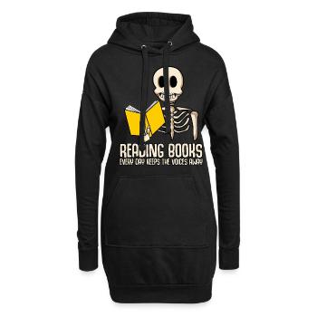 Books Reading Book Skeleton Bookworm - Hoodie-Kleid - Schwarz - Vorne