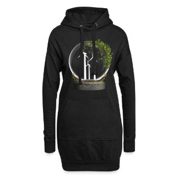 Windpower Glaskugel Wind Windenergie - Hoodie-Kleid - Schwarz - Vorne