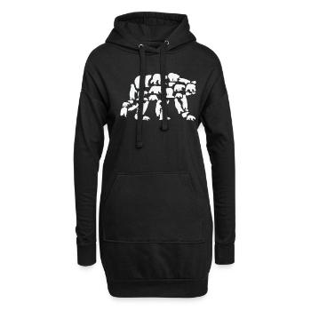 Ours, ours polaire, ours brun, grizzli, silhouette - Sweat-shirt à capuche long Femme - noir - Devant