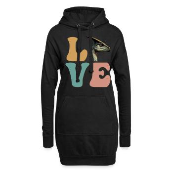 Parasaurolophus Dinosaurier - Hoodie-Kleid - Schwarz - Vorne