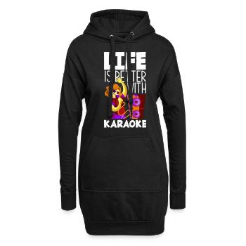 Chanteur de karaoké Chanteur de karaoké Musique - Sweat-shirt à capuche long Femme - noir - Devant