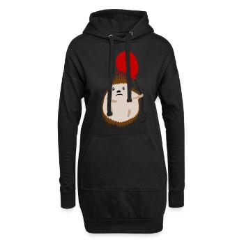 Hérisson Ballon Rouge Hérissons - Sweat-shirt à capuche long Femme - noir - Devant