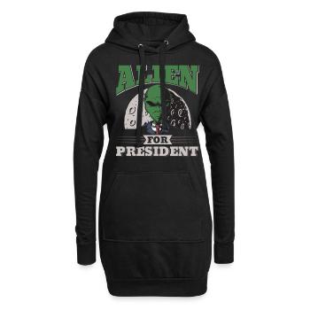 Alien, UFO, UAP, Space, Weltraum Flugobjekt - Hoodie-Kleid - Schwarz - Vorne