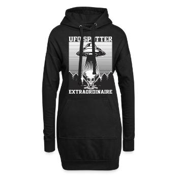 Alien, UFO, UAP, Space, Weltraum Flugobjekt - Hoodie-Kleid - Schwarz - Vorne